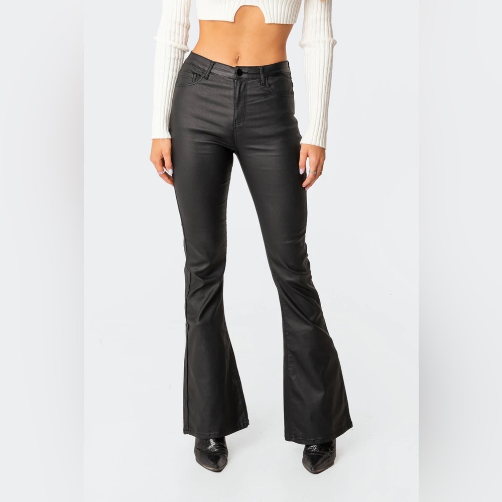 BNWT Edikted Faux Leather Flare pants